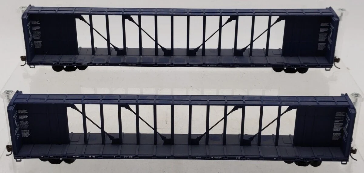 Walthers 932-24129 HO Scale SSAM 72' Center Beam Flat Cars [Pack of 2] EX/Box - Image 2