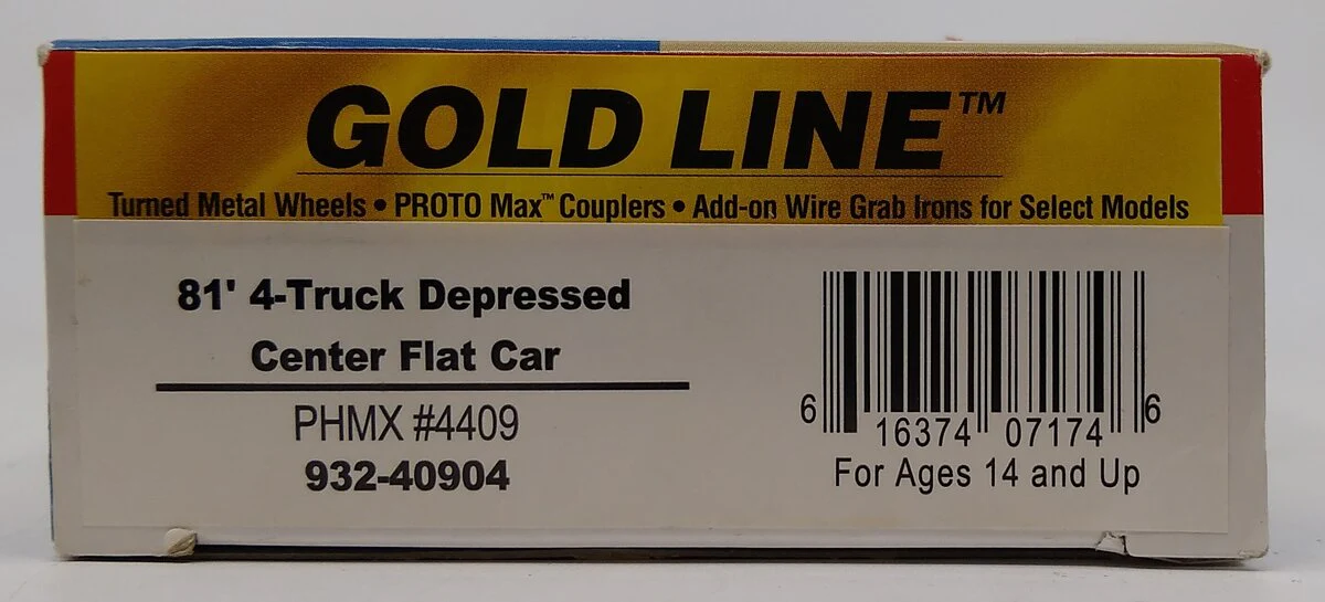 Walthers 932-40904 HO Scale PHMX 81' 4-Truck Depressed Center Flatcar #4409 LN/Box - Image 2