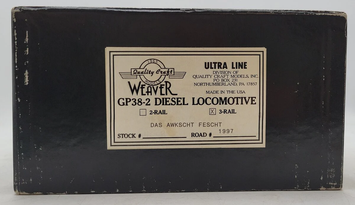 Weaver O Gauge Das Awkscht Fescht GP38-2 Diesel Locomotive #1997 EX/Box - Image 7