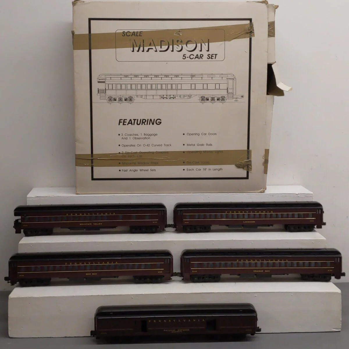Williams 2009 O Gauge Scale Madison 5-Car Passenger Set 3-Rail NIB