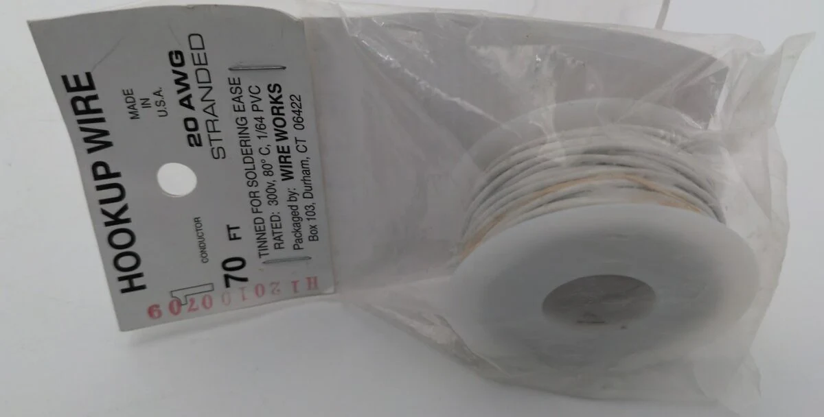 Wire Works 120100709 70' #20 Gauge White 1-Conductor Hookup Wire